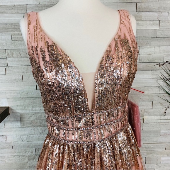 Coya Collection NWT Small Formal Rose Gold Dress - Picture 2 of 12